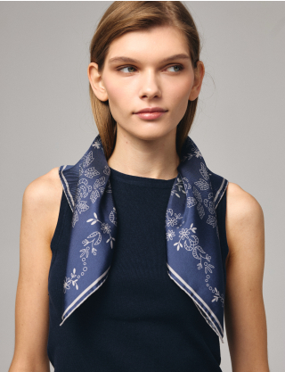 Картинка  Шовкова хустина «Мереживо» Navy